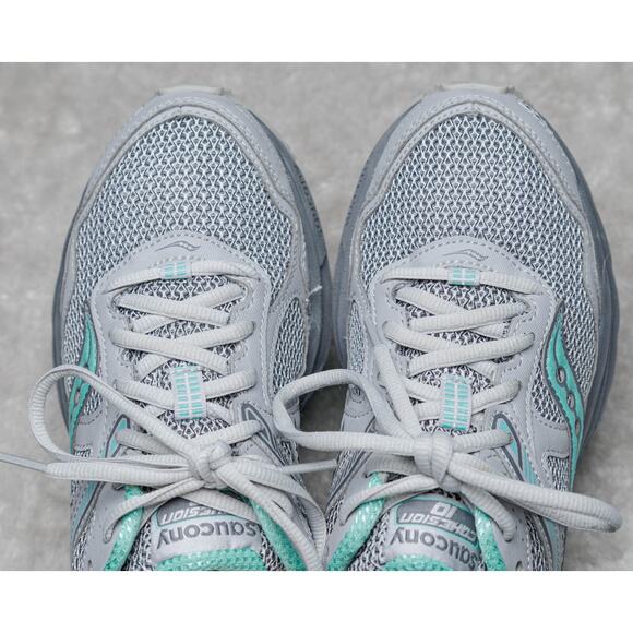 Saucony Cohesion 10 Gray Green Running Shoes Sneakers Womens Size 8 - Picture 11 of 16